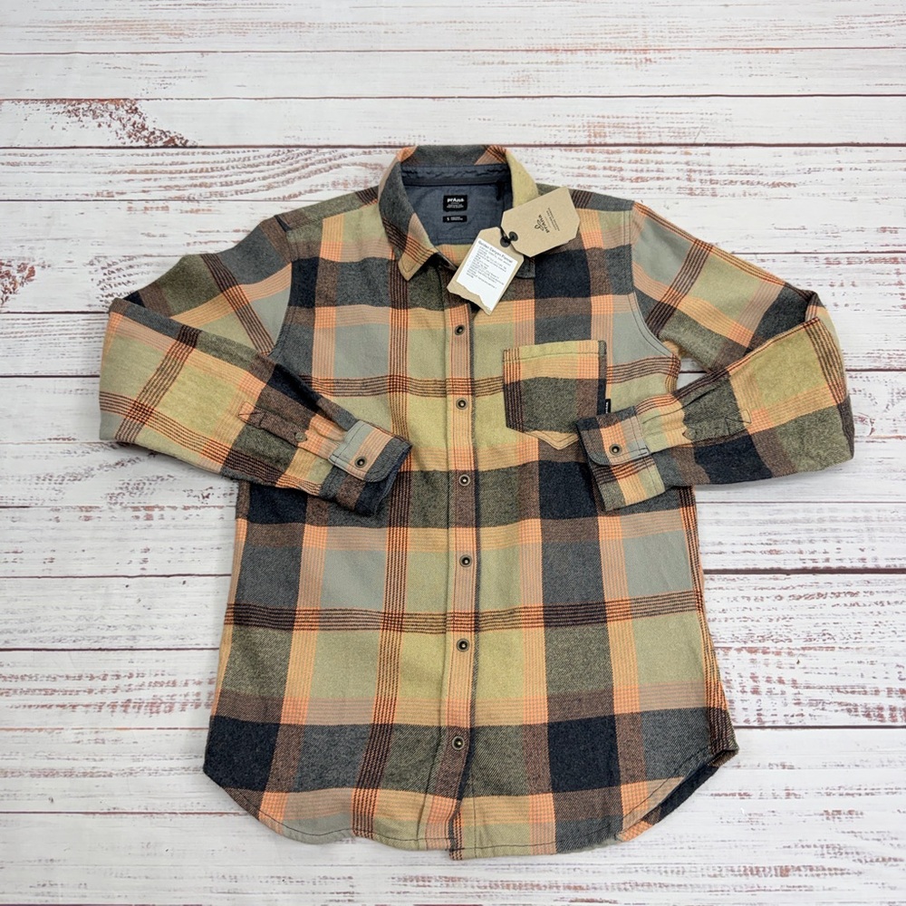 Prana Women’s Size Small Sage Golden Canyon Flannel Button Down Shirt - Picture 8 of 15